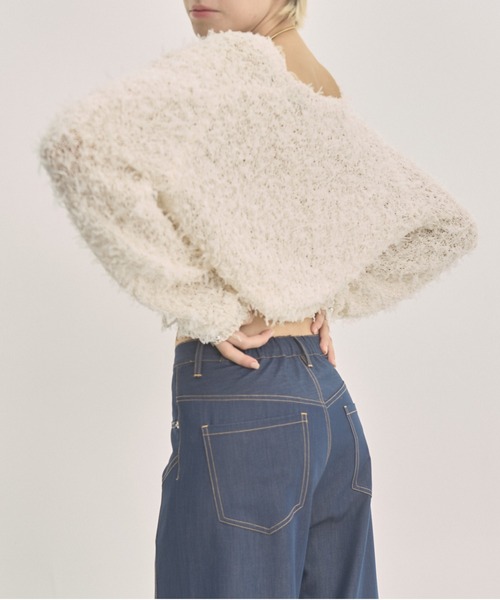 Muel Chic(ミュエルシック)の「Tawa knit cardigan タワニットカーディガン(カーディガン/ボレロ・レディース・マルチ/ホワイト/ブラック・FREE)」の18枚目の写真