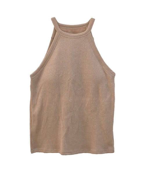 Reurie'（レウリィ）の「【ZOZO限定】ホルターネックタンクトップ／ カップ付き インナー キャミソール アメスリ シンプル 重ね着 レイヤード 肌見せ（タンクトップ・レディース・ピンク/ブラック・FREE）」の7枚目の写真