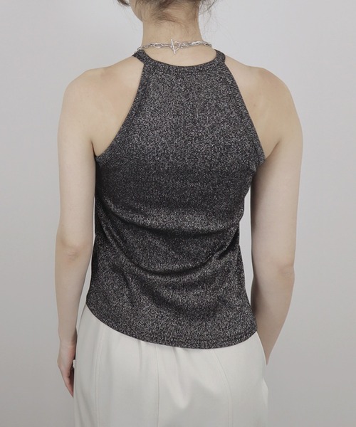 Reurie'（レウリィ）の「【ZOZO限定】ホルターネックタンクトップ／ カップ付き インナー キャミソール アメスリ シンプル 重ね着 レイヤード 肌見せ（タンクトップ・レディース・ピンク/ブラック・FREE）」の18枚目の写真