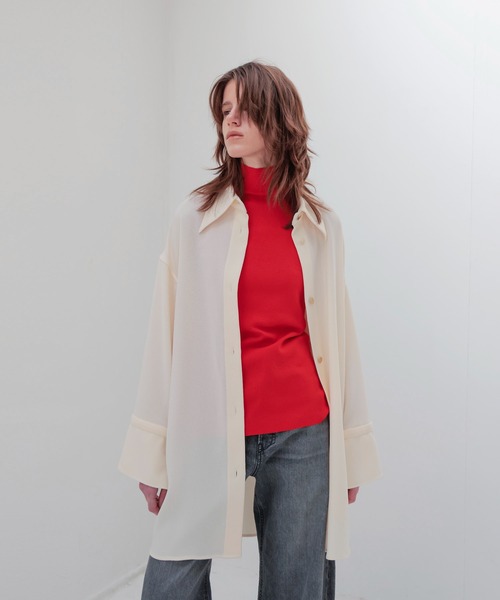 DRESSLAVE(ドレスレイブ)の「spongy georgette shirts(スポンジージョーゼットシャツ)(シャツ/ブラウス・レディース・ホワイト/ネイビー・38)」の15枚目の写真