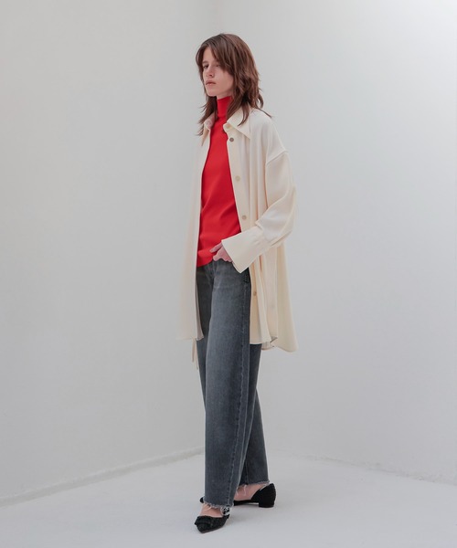 DRESSLAVE(ドレスレイブ)の「spongy georgette shirts(スポンジージョーゼットシャツ)(シャツ/ブラウス・レディース・ホワイト/ネイビー・38)」の6枚目の写真