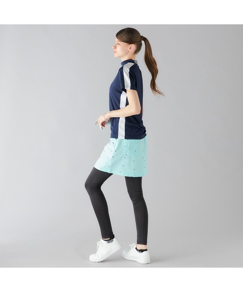 marie claire(マリ・クレール)の「marie claire GOLF/マリクレール ゴルフ ゴルフウェア 吸汗速乾 接触冷感 UVカット 吸湿涼感 切替 ハイネック 半袖 シャツ Tシャツ(Tシャツ/カットソー・レディース・ホワイト/ネイビー・L/LL/M)」の22枚目の写真