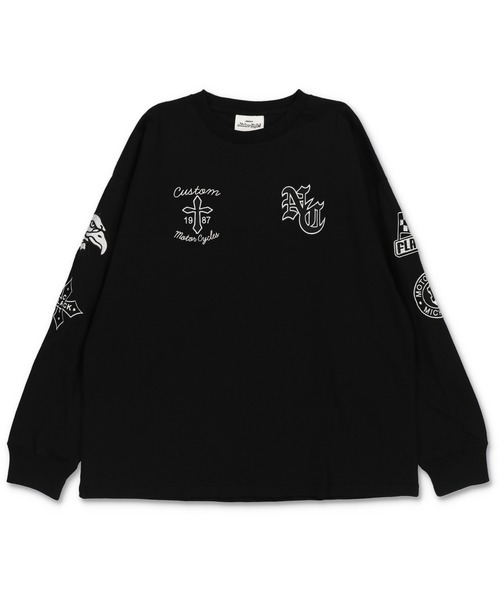 SPINNS（スピンズ）の「袖ロゴ長袖ロンT/クロスロゴワッペン（Tシャツ/カットソー・メンズ・ブラック/ホワイト・ONESIZE）」の3枚目の写真