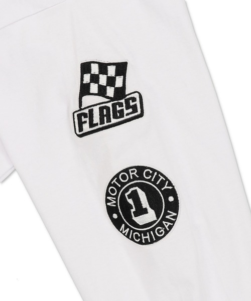 SPINNS（スピンズ）の「袖ロゴ長袖ロンT/クロスロゴワッペン（Tシャツ/カットソー・メンズ・ブラック/ホワイト・ONESIZE）」の7枚目の写真