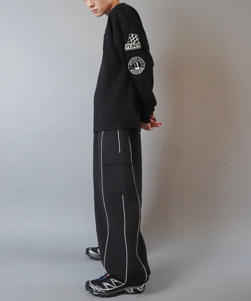 SPINNS（スピンズ）の「袖ロゴ長袖ロンT/クロスロゴワッペン（Tシャツ/カットソー・メンズ・ブラック/ホワイト・ONESIZE）」の16枚目の写真