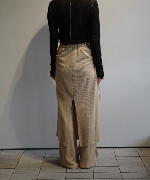 CLANE(クラネ)の「CLANE PANTS LAYRED SIDE SHIRRING SKIRT(その他パンツ・レディース・ブラック/ベージュ・1/2)」の5枚目の写真