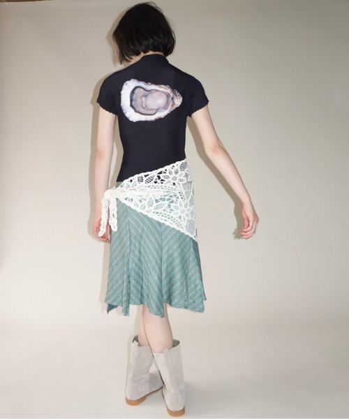 pleatsed print tops / プリーツプリントトップス（Tシャツ