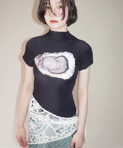 pleatsed print tops / プリーツプリントトップス（Tシャツ