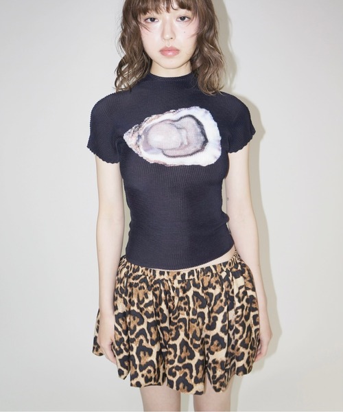 pleatsed print tops / プリーツプリントトップス（Tシャツ/カットソー
