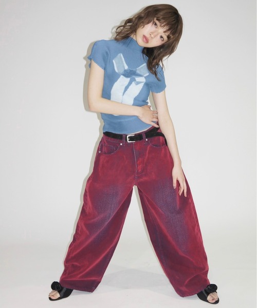 pleated print tops / プリーツプリントトップス（Tシャツ/カットソー