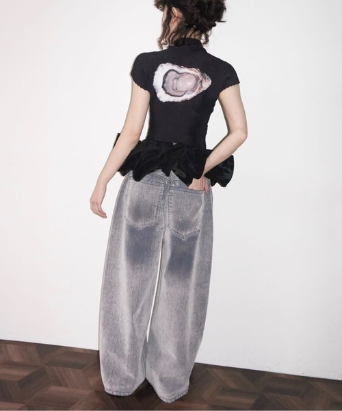 musubore（ムスボレ）の「pleated print tops / プリーツプリント