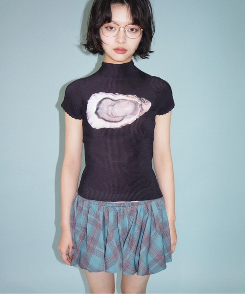 pleatsed print tops / プリーツプリントトップス（Tシャツ
