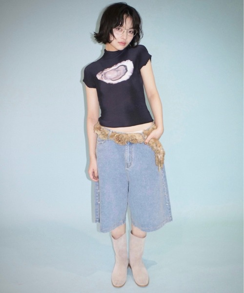 pleatsed print tops / プリーツプリントトップス（Tシャツ