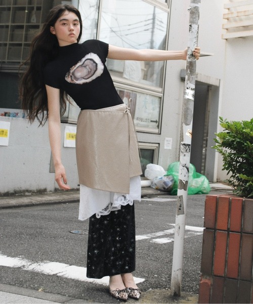 musubore（ムスボレ）の「pleatsed print tops / プリーツ
