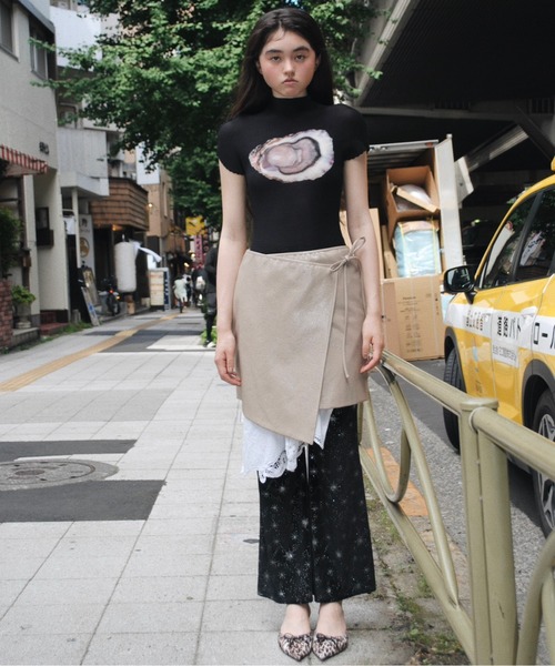 pleatsed print tops / プリーツプリントトップス（Tシャツ