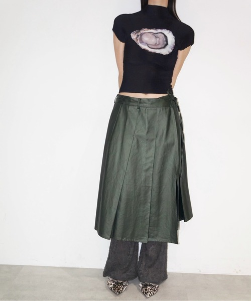 musubore pleatsed print tops 【新品未使用】 musubore（ムスボレ）の「pleatsed print tops / プリーツ