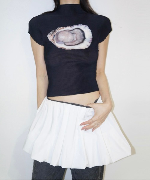 pleatsed print tops / プリーツプリントトップス（Tシャツ