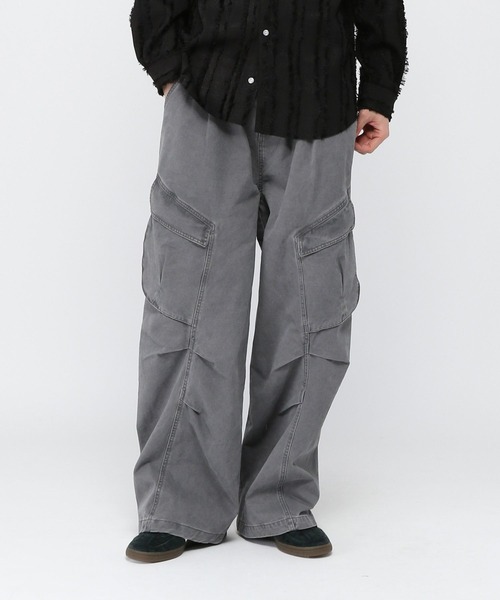 3.3 Field Trip (3.3フィールドトリップ)の「3.3 Field Trip/ツイルワイドカーゴパンツ(カーゴパンツ・メンズ・ピンク/チャコール/ネイビー・SMALL/MEDIUM/LARGE)」の2枚目の写真