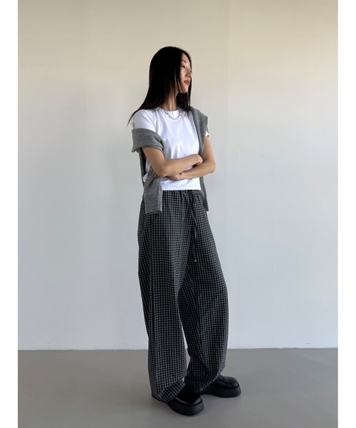 Didot.showroom(ディドット ショールーム)の「【DIDOT.】チェックイージーパンツ(その他パンツ・レディース・ブラック/ブルーグレー/クリーム/ブルー/アイボリー・FREE)」の11枚目の写真