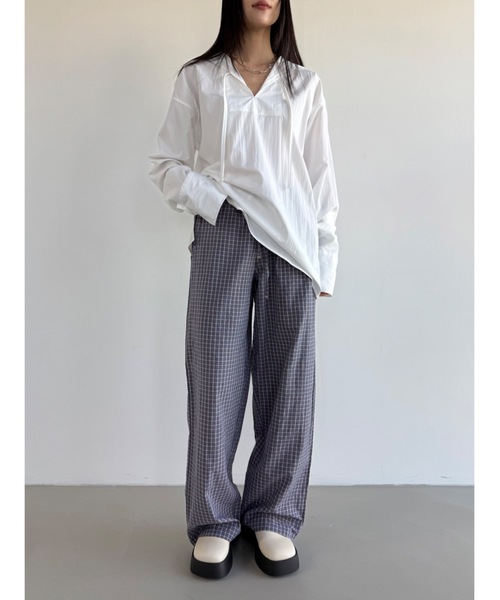 Didot.showroom(ディドット ショールーム)の「【DIDOT.】チェックイージーパンツ(その他パンツ・レディース・ブラック/ブルーグレー/クリーム/ブルー/アイボリー・FREE)」の13枚目の写真