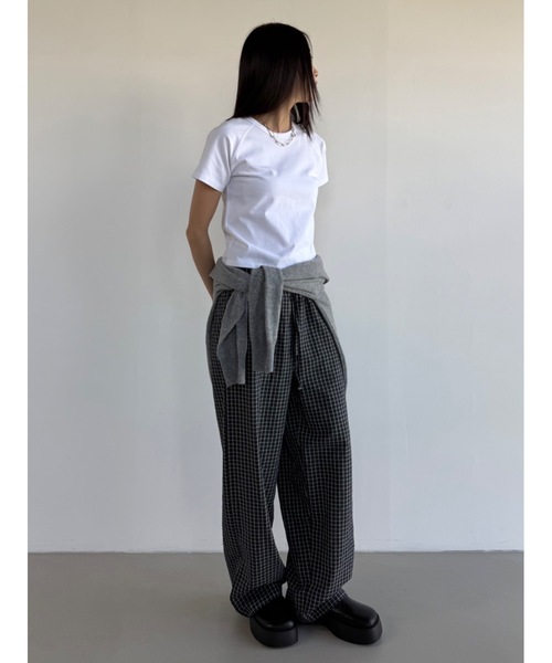 Didot.showroom(ディドット ショールーム)の「【DIDOT.】チェックイージーパンツ(その他パンツ・レディース・ブラック/ブルーグレー/クリーム/ブルー/アイボリー・FREE)」の7枚目の写真