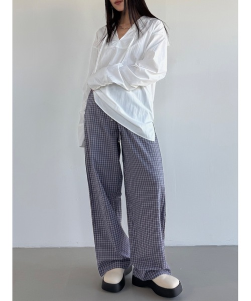 Didot.showroom(ディドット ショールーム)の「【DIDOT.】チェックイージーパンツ(その他パンツ・レディース・ブラック/ブルーグレー/クリーム/ブルー/アイボリー・FREE)」の20枚目の写真