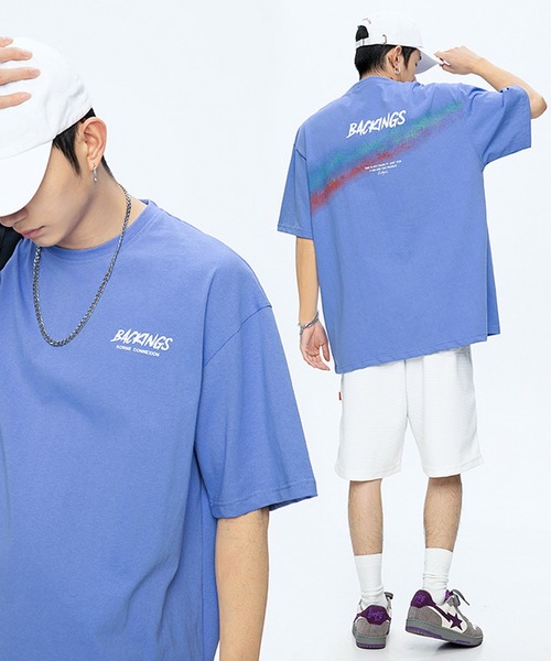JOHNNY WOLF(ジョニーウルフ)の「PATRICIO バックプリント ルーズ Tシャツ(Tシャツ/カットソー・メンズ・ホワイト/ブルー/ブラック・M/L/XL)」の1枚目の写真