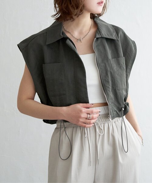 notch.(ノッチ)の「ナイロンミリタリーベスト(ベスト・レディース・ベージュ/アイボリー/チャコール・M)」の3枚目の写真