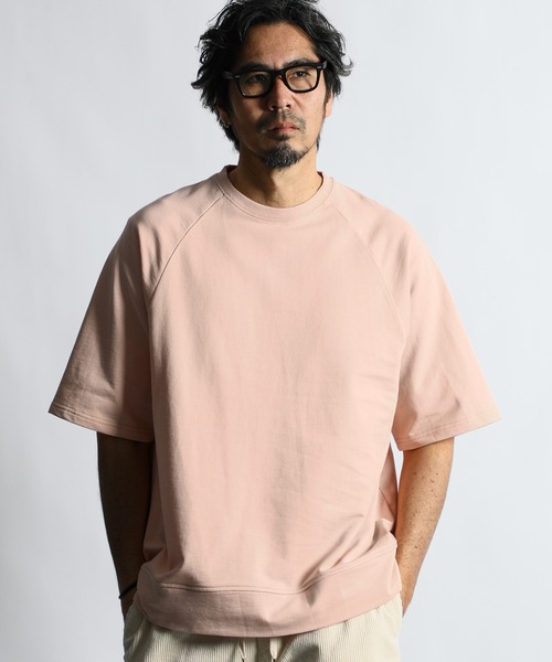 The DUFFER of ST.GEORGE（ザダファーオブセントジョージ）の「NUANCE COLOR S/S CREW SWEAT：ミニ裏毛 ニュアンスカラー 半袖スウェット（スウェット・メンズ・ライトイエロー/ライトピンク/ブラック/ライトグレー・MEDIUM/LARGE/X-LARGE）」の11枚目の写真