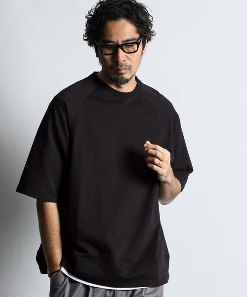 The DUFFER of ST.GEORGE（ザダファーオブセントジョージ）の「NUANCE COLOR S/S CREW SWEAT：ミニ裏毛 ニュアンスカラー 半袖スウェット（スウェット・メンズ・ライトイエロー/ライトピンク/ブラック/ライトグレー・MEDIUM/LARGE/X-LARGE）」の5枚目の写真