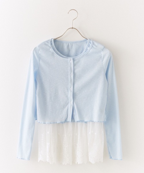 ROOPTOKYO（ループトウキョウ）の「Lace Tank Top x Cardigan Ensemble / レースタンクトップ×カーデ　アンサンブル レイヤード 秋物 秋服 2026年秋冬（アンサンブル・レディース・サックスブルー/イエロー/ホワイト/ブラック・FREE）」の7枚目の写真