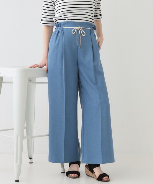 DRESKIP（ドレスキップ）の「【S-LL】きれいにスタイルアップ ロープ紐使いワイドパンツ（その他パンツ・レディース・ブラック/ライトベージュ/ブルー・01/02/03/04）」の3枚目の写真