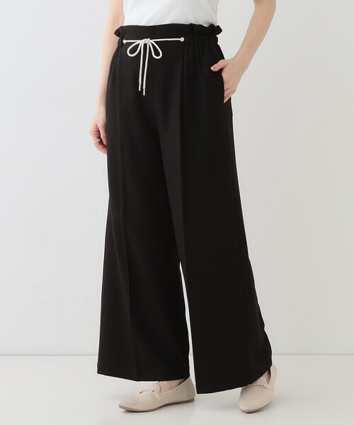 DRESKIP（ドレスキップ）の「【S-LL】きれいにスタイルアップ ロープ紐使いワイドパンツ（その他パンツ・レディース・ブラック/ライトベージュ/ブルー・01/02/03/04）」の4枚目の写真