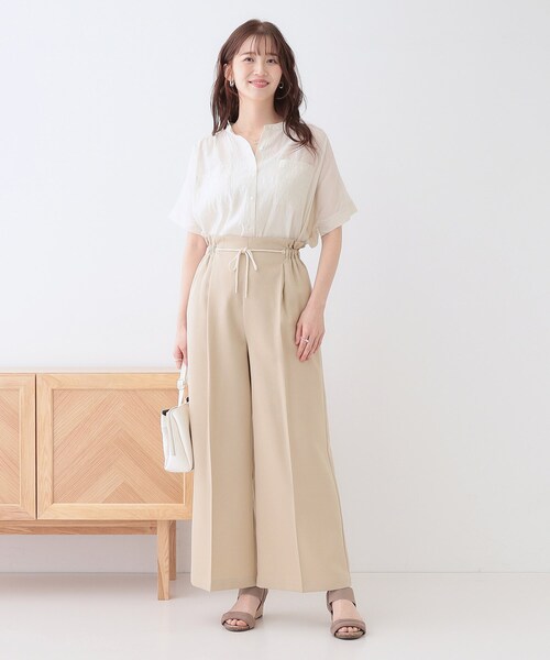 DRESKIP（ドレスキップ）の「【S-LL】きれいにスタイルアップ ロープ紐使いワイドパンツ（その他パンツ・レディース・ブラック/ライトベージュ/ブルー・01/02/03/04）」の10枚目の写真