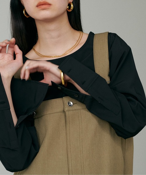 LARUTA(ラルータ)の「【LARUTA】カフス付き万能レイヤードプルオーバー(Tシャツ/カットソー・レディース・ブラック/オフホワイト・FREE)」の18枚目の写真