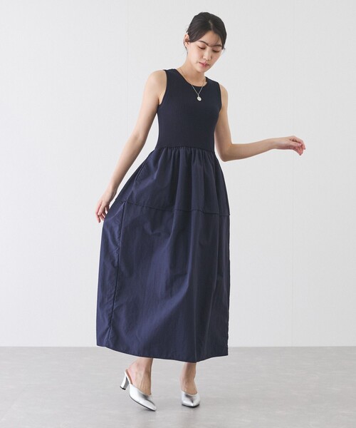 Jayro(ジャイロ)の「リブナイロンノースリーブワンピース(ワンピース・レディース・グレー/ネイビー/ベージュ・M)」の16枚目の写真
