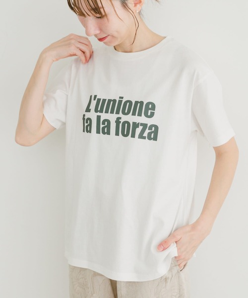 ITEMS URBANRESEARCH（アイテムズ アーバンリサーチ）の「ロゴハンソデTシャツ（Tシャツ/カットソー・レディース・ブルー系その他/ライトカーキ/ホワイト/ベージュ・FREE）」の9枚目の写真