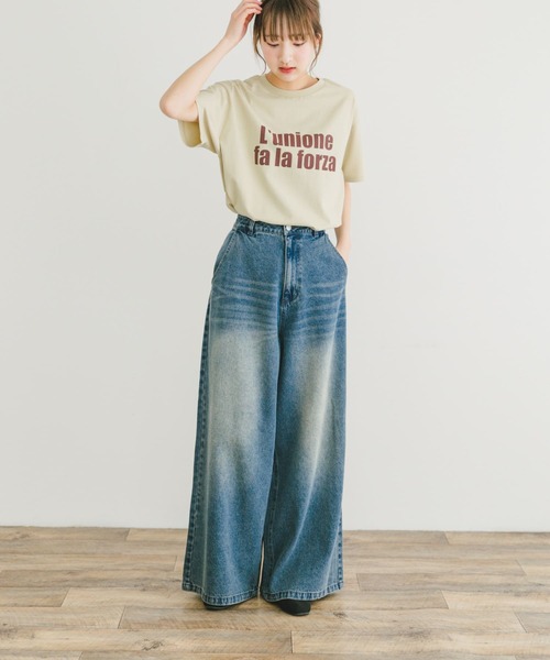 ITEMS URBANRESEARCH（アイテムズ アーバンリサーチ）の「ロゴハンソデTシャツ（Tシャツ/カットソー・レディース・ブルー系その他/ライトカーキ/ホワイト/ベージュ・FREE）」の8枚目の写真