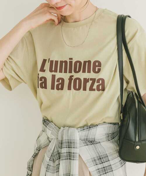 ITEMS URBANRESEARCH(アイテムズ アーバンリサーチ)の「ロゴハンソデTシャツ(Tシャツ/カットソー・レディース・ブルー系その他/ライトカーキ/ホワイト/ベージュ・FREE)」の5枚目の写真