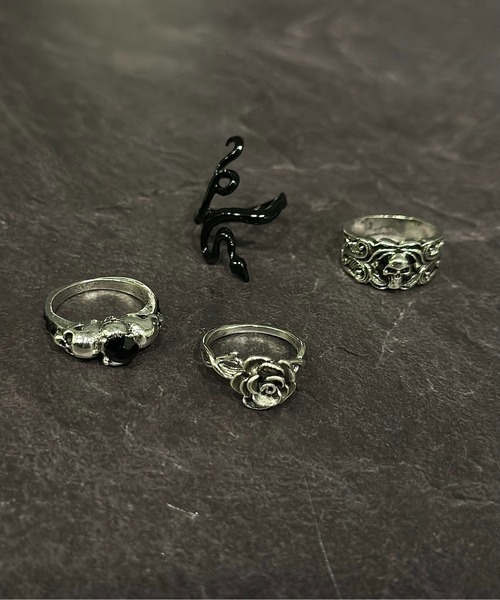 Burner(バーナー)の「【OKUOKU 0909】SET リング セット oku-ring-set4(リング・メンズ・シルバー系その他/シルバー系その他3/シルバー/ブラック×シルバー/シルバー系その他2・ONESIZE/ONE SIZE)」の3枚目の写真