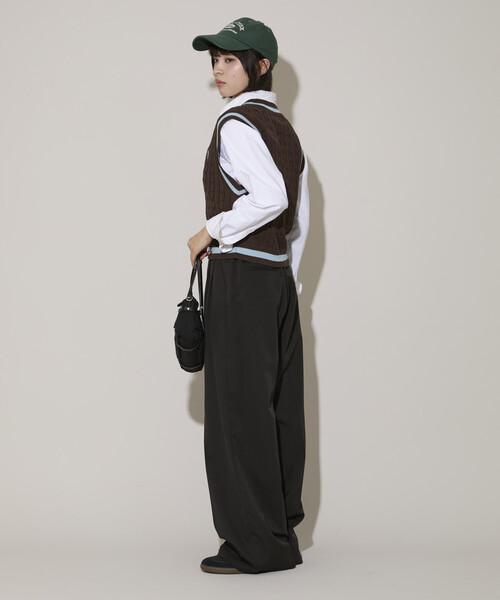 U.S. POLO ASSN.(ユーエスポロアッスン)の「U.S. POLO ASSN. × PUBLUX/ユーエスポロアッスン 別注 チルデンニットベスト 限定展開(ベスト・レディース・チャコールグレー/ベージュ/ブラウン・フリ-)」の19枚目の写真