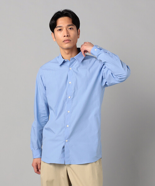 COMME CA MEN(コムサメン)の「オーガニックコットン ワッシャー加工 レギュラーカラーシャツ(シャツ/ブラウス・メンズ・サックスブルー・S/M/L)」の4枚目の写真