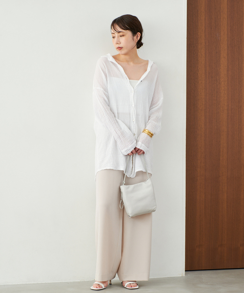 plage(プラージュ)の「Wide Straight パンツ(スラックス・レディース・ベージュ/キャメル/ブラック・34/36/38)」の19枚目の写真