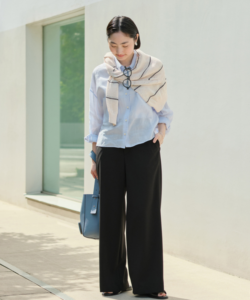 plage(プラージュ)の「Wide Straight パンツ(スラックス・レディース・ベージュ/キャメル/ブラック・34/36/38)」の9枚目の写真