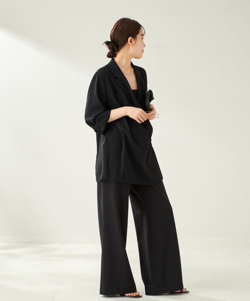 plage(プラージュ)の「Wide Straight パンツ(スラックス・レディース・ベージュ/キャメル/ブラック・34/36/38)」の4枚目の写真