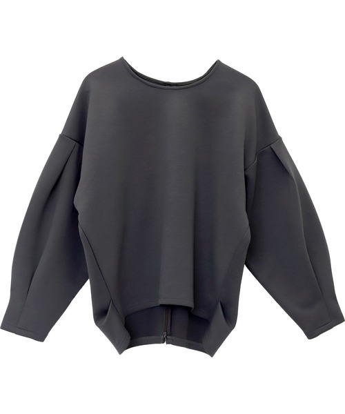 Aletta vita(アレッタビータ)の「ダンボールバックファスナー袖タックプルオーバー(Tシャツ/カットソー・レディース・チャコール/ブラック/グレイッシュベージュ・FREE)」の7枚目の写真