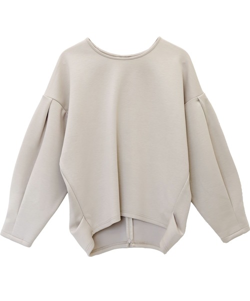 Aletta vita(アレッタビータ)の「ダンボールバックファスナー袖タックプルオーバー(Tシャツ/カットソー・レディース・チャコール/ブラック/グレイッシュベージュ・FREE)」の9枚目の写真