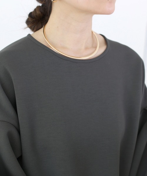 Aletta vita(アレッタビータ)の「ダンボールバックファスナー袖タックプルオーバー(Tシャツ/カットソー・レディース・チャコール/ブラック/グレイッシュベージュ・FREE)」の19枚目の写真