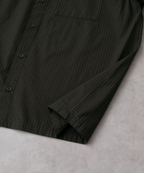 EMMA CLOTHES（エマクローズ）の「ヴィンテージライク レギュラーカラーミニチェック半袖シャツ（シャツ/ブラウス・メンズ・ブラック/ベージュ/ダークネイビー/サックスブルー・M/L）」の15枚目の写真