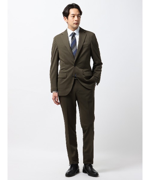 SUIT SQUARE（スーツスクエア）の「スマみえジャケット ウォッシャブル ストレッチ Breeze Cool 織柄（スーツジャケット・メンズ・グリーン系/ブルー系/ネイビー系・SS/S/M/L/LL/3L）」の2枚目の写真